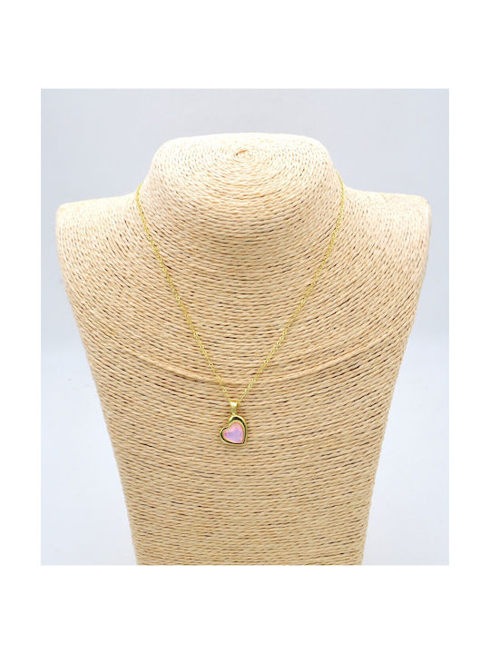 Necklace with design Heart from Gold Plated Steel