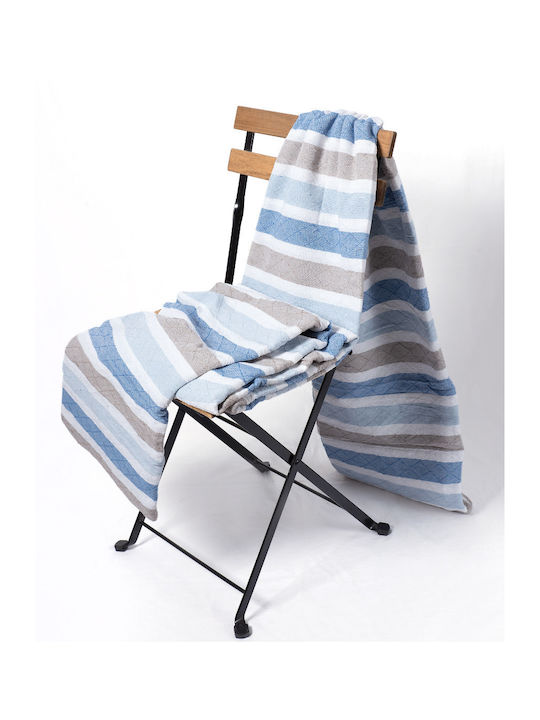 Silk Fashion Ριχτάρι Τετραθέσιου Καναπέ Γούνινο 180x320εκ. Light Blue/blue