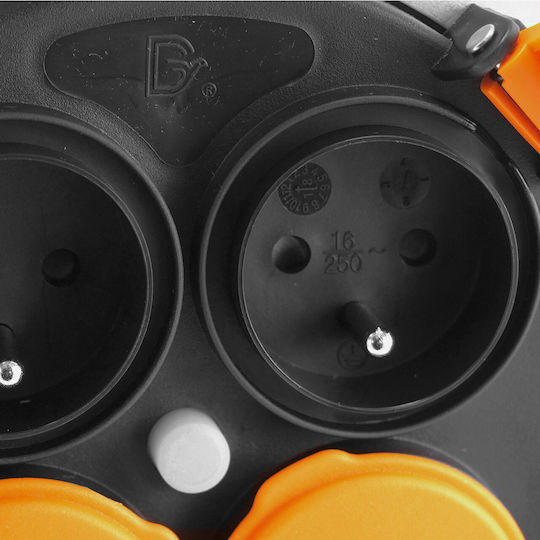 Richmann Cablu de prelungire 4 locuri cu cablu de 40m Diametru 3 x 2.5mm² Rezistent la apă Neagră