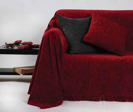 Anna Riska 1300 Dreisitzer-Sofa Wurf Chenille 180x280cm Rote