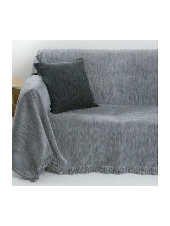 Anna Riska 1300 Sofa Throws 2 Seater Chenille 180x240cm Light Gray