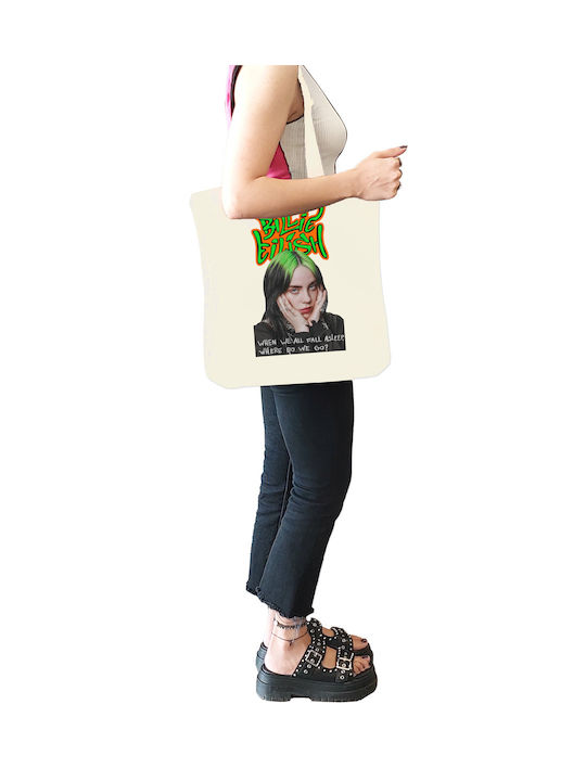 Pop Culture Shopping Bag Billie Eilish Natural