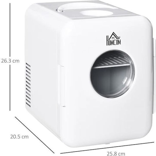 Мини преносим хладилник 12v/220v Бял 4 L 25.8x20.5x26.3 см
