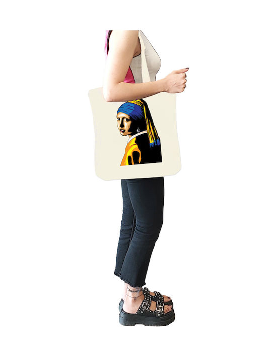 Pop Culture Shopping Bag Girl with a Pearl Earring Natural