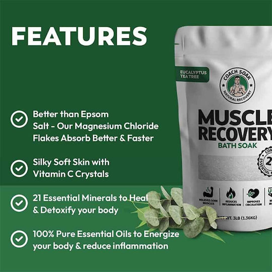 Coach Epsom Bath Salt with Flakes with Fragrance Eucalyptus 1360gr