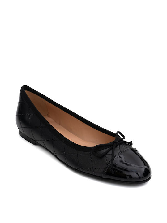 Perlapura Lederne Damen Ballerinas in Schwarz Farbe