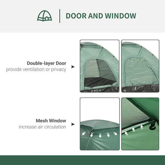 Cort De Camping Igloo Verde Pentru 2 Persoane 206x185x120cm