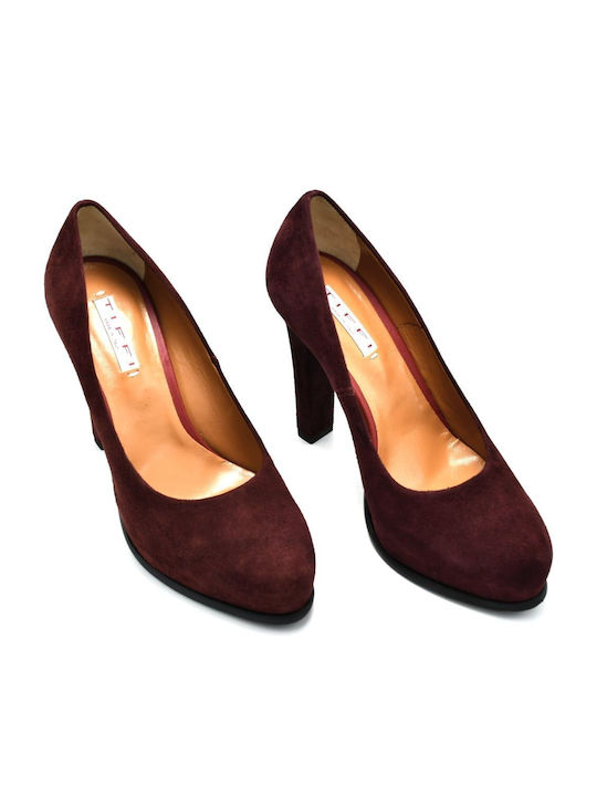 Tiffi Suede Burgundy Heels