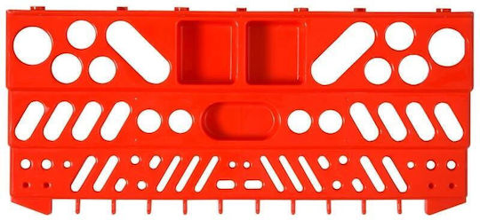 Tool Panel Pp 2 Modules 2 Shelf Support Types 50 Hooks Gray Red Max 30 Kg 95.5x53.5 Cm