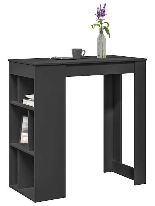 Table Bar Wooden Black Velvet-Black Metal 102x50x103.5cm