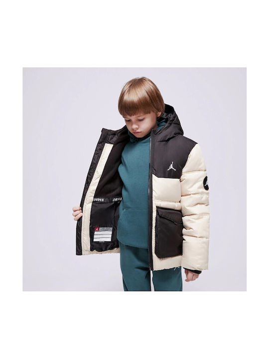 Jordan Kids Quilted Jacket with Lining & Hood Beige