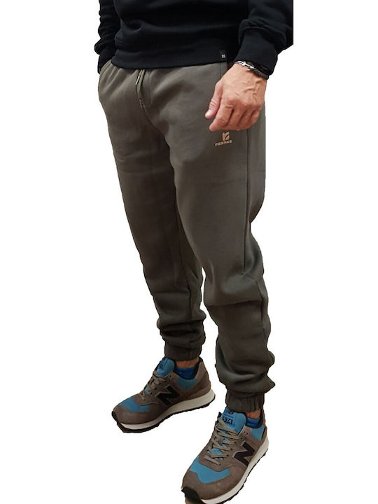 Rebase Herren-Sweatpants Fleece Khaki