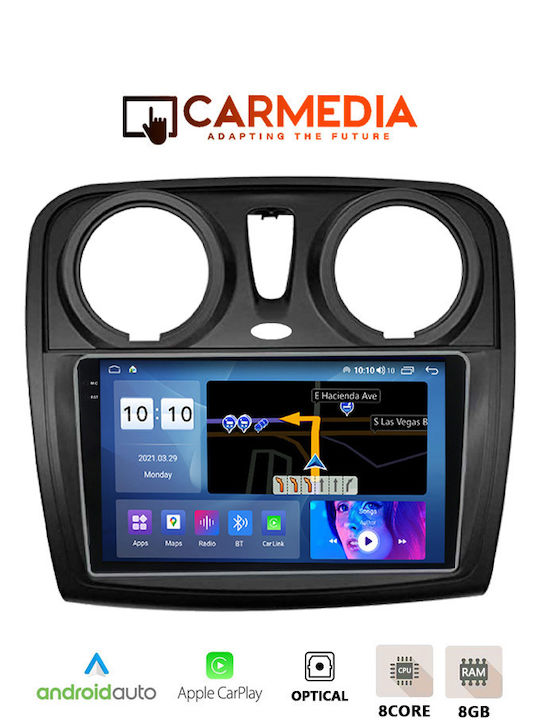 Carmedia Car Audio System for Dacia Dokker 2012+ (Bluetooth/USB/AUX/WiFi/GPS/Apple-Carplay/Android-Auto) with Touch Screen 9.5"