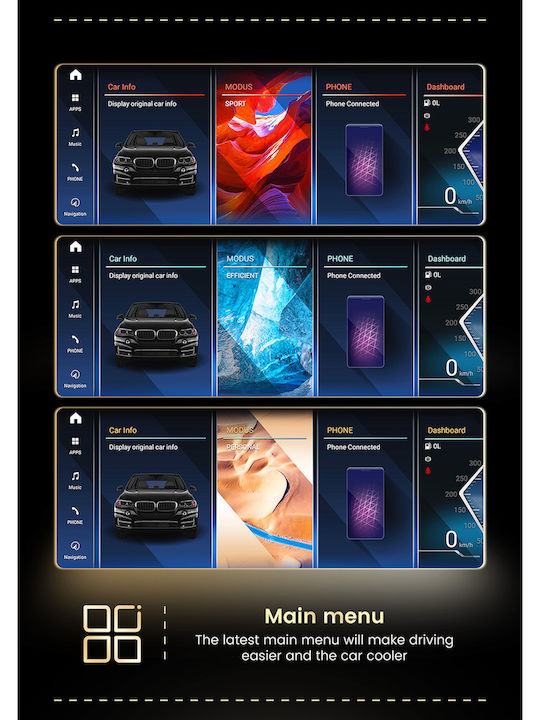 Carmedia Автомобилна Аудио Система 2DIN (Блутут/USB/WiFi/GPS/Apple-Carplay/Android-Auto) с Тъчскрийн 10.25"