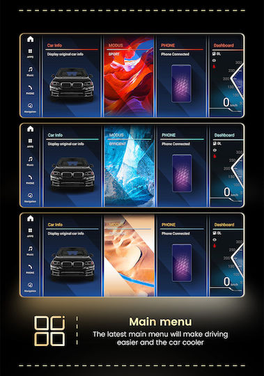 Carmedia Ηχοσύστημα Αυτοκινήτου 2 DIN (Bluetooth/USB/WiFi/GPS/Apple-Carplay/Android-Auto) με Οθόνη Αφής 10.25"