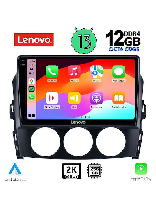 Lenovo Car Audio System for BMW X1 / X3 / X4 Mazda MX-5 2005-2015 (Bluetooth/USB/AUX/WiFi/GPS/Apple-Carplay/Android-Auto) with Touch Screen 9"