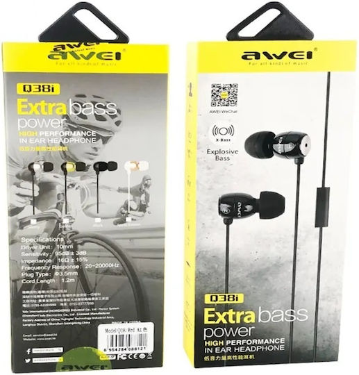 Awei Q38i In-ear Handsfree Headphones with Connector 3.5mm Black