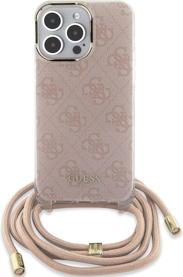 Guess Back Cover Plastic with Strap Pink (iPhone 15 Pro Max)