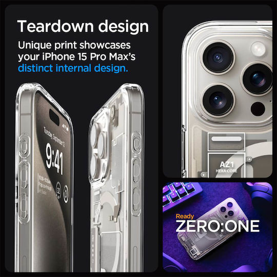 Spigen Ultra Hybrid MagFit Back Cover Πλαστικό 2mm Zero One Natural Titanium (iPhone 15 Pro Max)