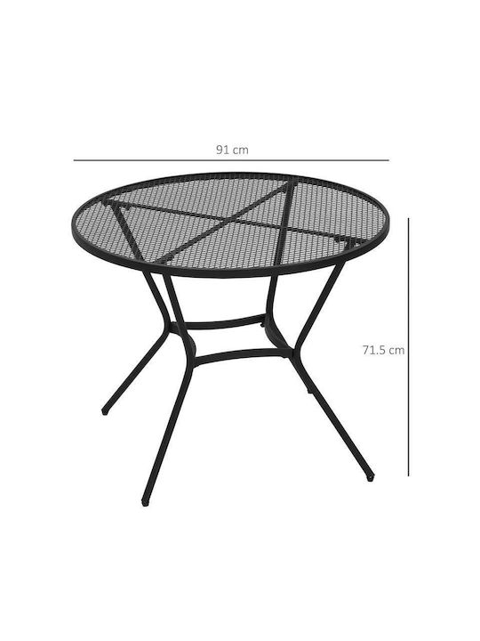 Metal Masa pentru spații exterioare Negru 91x71.5cm