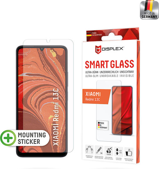 Displex Smart Glass 2d Easy-on Закалено стъкло (Redmi 13C / Poco C65 - Редми 13С / Поко С65)