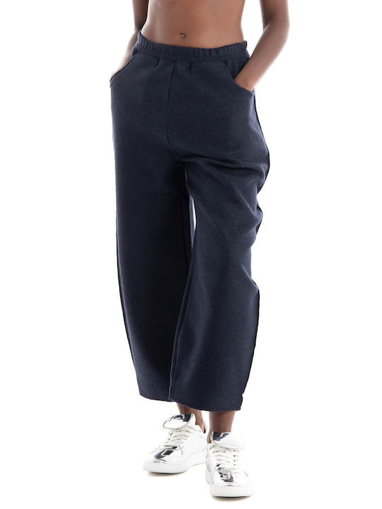 Deha Women's Fabric Trousers in Balloon Line Blue