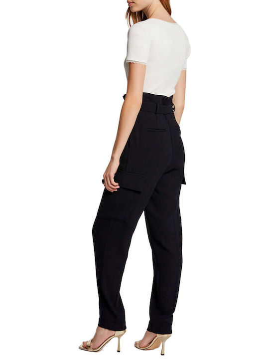 Morgan Women's High-waisted Fabric Trousers Black