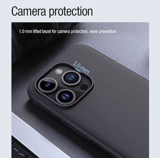 Nillkin Super Frosted Pro Задна корица Пластмаса Магнитен Черен (iPhone 15 Pro Max)