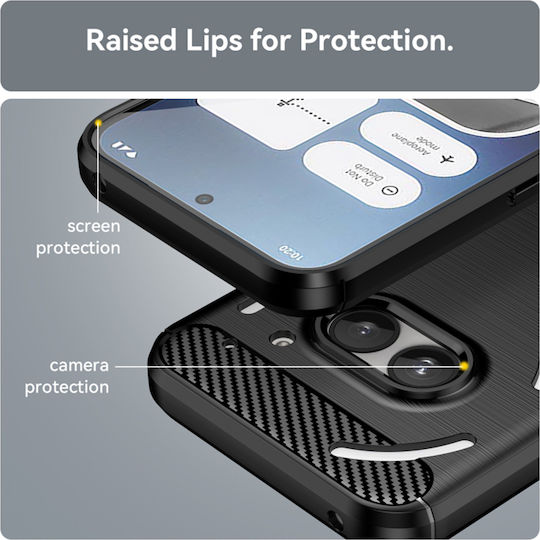 Techsuit Carbon Back Cover Σιλικόνης Μαύρο (Nothing Phone 2a / 2a Plus)