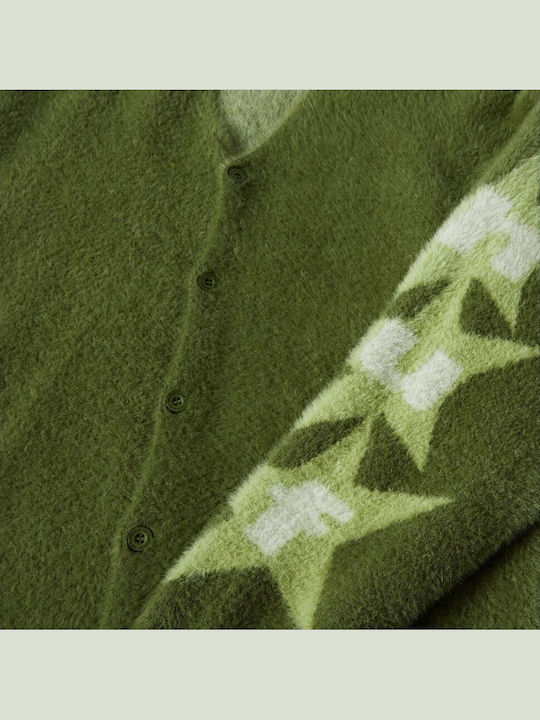 Ursa Men's Cardigan with Buttons Pesto