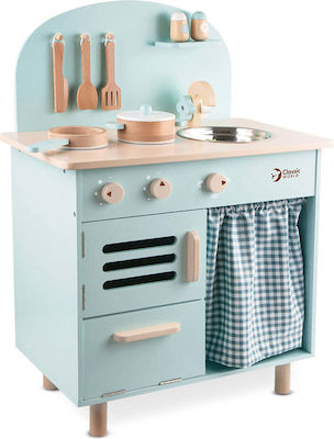 Classic World Kids Kitchen Blue Retro made of Wood for 3+ Years Old