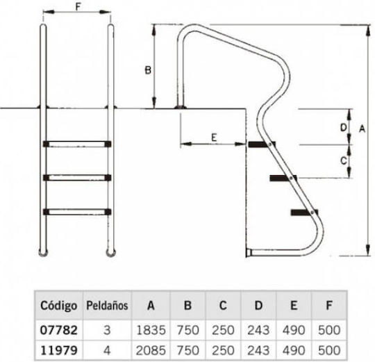 Astral Pool Easy Access Ladder Aisi-316l 4 Steps