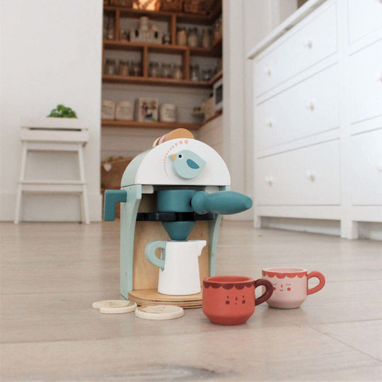 Tender Leaf Toys Babyccino Coffee Maker Wooden for 3+ Years 16pcs