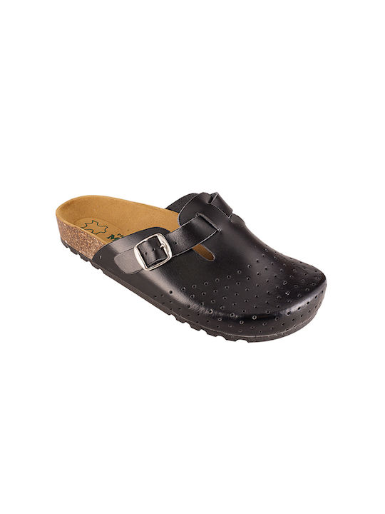 Vesna Leder Anatomisch Clogs Schwarz