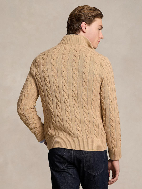 Ralph Lauren Men's Long Sleeve Sweater with V-Neck Beige 710810841003