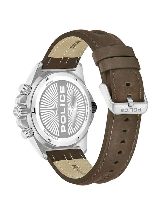 Police Watch Battery with Leather Strap