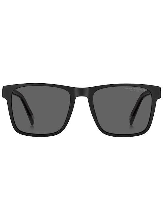 Tommy Hilfiger Bărbați Ochelari de soare cu Negru Din plastic Rame și Negru Polarizate Lentilă TH2144/S 08A/M9