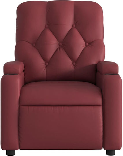 Relaxsessel mit Fußhocker aus Kunstleder Bordeaux, Red 74x86.5x93.5cm