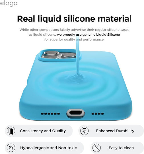 Elago Premium Liquid Back Cover Silicon Albastru (iPhone 16 Pro Max)