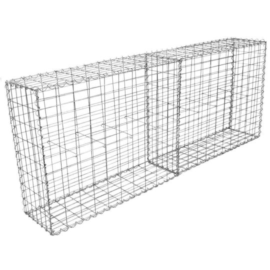 Gabin-Box für Gartenzaun aus Stahl 100x95x30cm 2Stück Silver