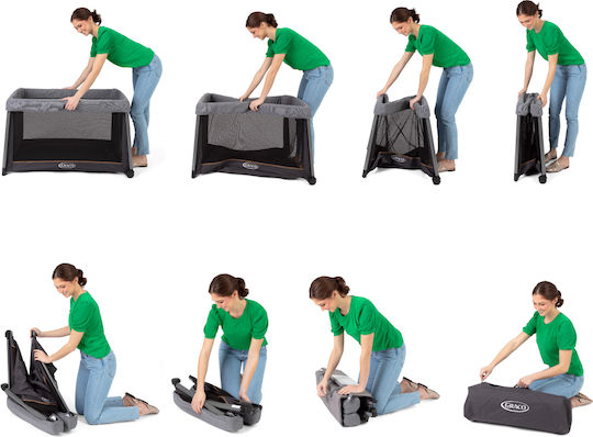 Graco Loc de joacă 2 Nivele cu Saltea Negru 105x65cm