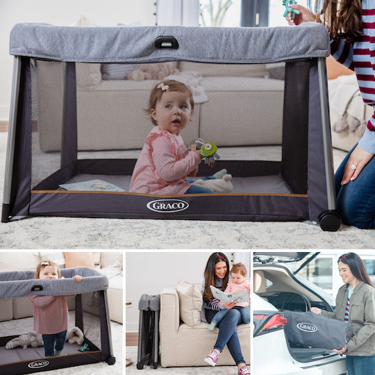 Graco Loc de joacă 2 Nivele cu Saltea Negru 105x65cm