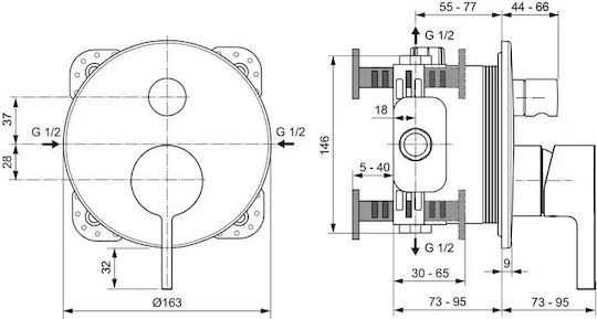 Ideal Standard за душ кабина Сребрист