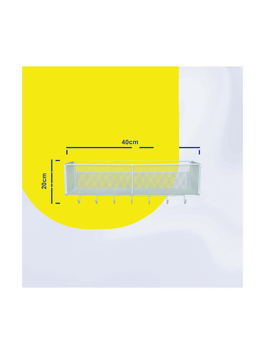 Uncle George Wall Metal Shelf 40x14x15cm White