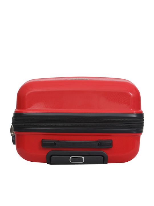 Amber Cabin Hard Red Travel Suitcase with 4 Wheels Height 55cm