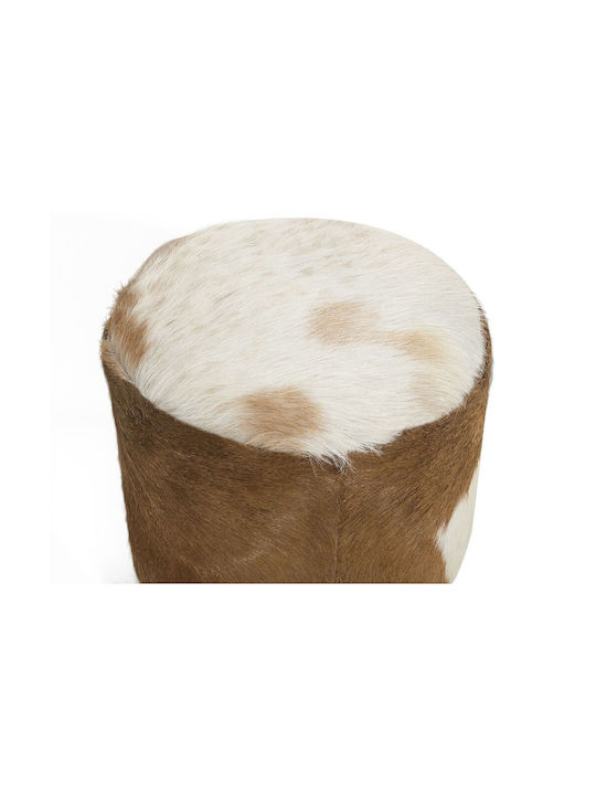 Stool For Living Room Leather Brown 30x30x42cm