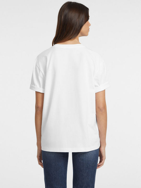 Guess Femeie Supradimensionat Tricou White