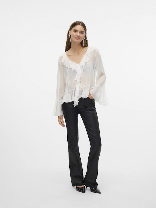 Damenjeans Schlaghose Mittelhohe Taille Black