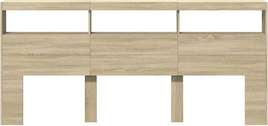 vidaXL Wooden Bed Headboard Beige 220cm