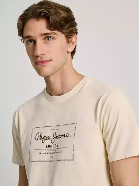 Pepe Jeans T-shirt Bărbătesc cu Mânecă Scurtă Ivory Coast